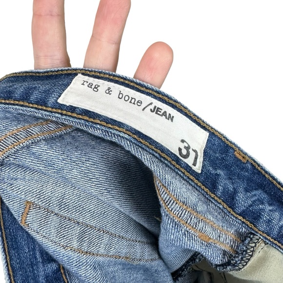 rag & bone Low Rise Boyfriend Jeans in Moss with Holes Sz 31 - Picture 8 of 9